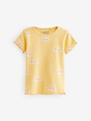 Pink Rib Short Sleeve T-Shirts 5 Pack (3mths-7yrs) - Image 5 of 8