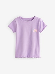 Pink Rib Short Sleeve T-Shirts 5 Pack (3mths-7yrs) - Image 7 of 8