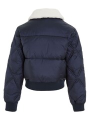 Tommy Hilfiger Kids Blue Quilt Cropped Puffer Jacket - Image 5 of 6