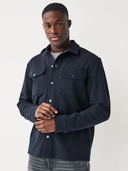 Navy Blue Popper Shacket - Image 1 of 8