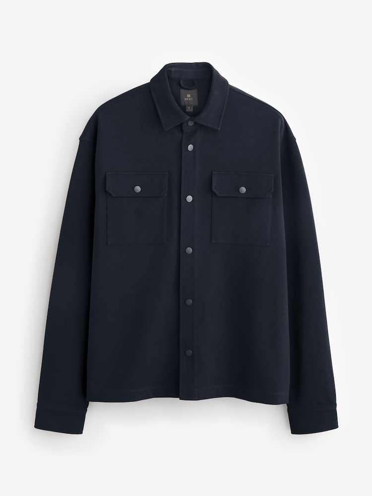 Navy Blue Popper Shacket - Image 4 of 8