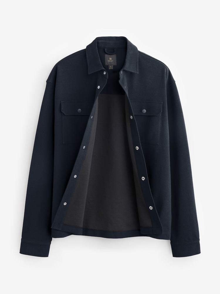 Navy Blue Popper Shacket - Image 5 of 8