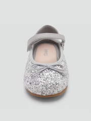Mango Silver Glitter Strap Ballet Flats - Image 3 of 4