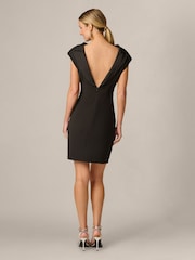 Adrianna Papell Black Crepe And Satin Mini Dress - Image 2 of 6