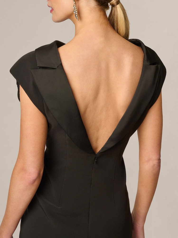 Adrianna Papell Black Crepe And Satin Mini Dress - Image 6 of 6 Adrianna Papell Black Crepe And Satin Mini Dress - Image 6 of 6