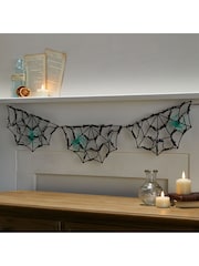Lights4fun Black 90cm Spider Web Battery Operated Light - Image 2 of 2