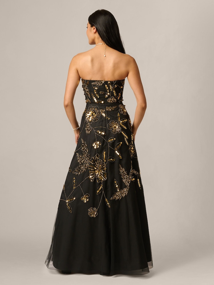 Adrianna Papell Floral Bead Strapless Dress - 6суретінің 2 суреті Adrianna Papell Floral Bead Strapless Dress - 6суретінің 2 суреті