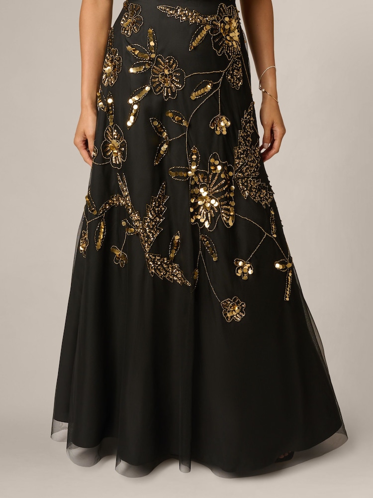 Adrianna Papell Floral Bead Strapless Dress - 6суретінің 6 суреті Adrianna Papell Floral Bead Strapless Dress - 6суретінің 6 суреті