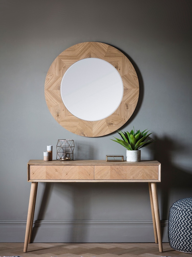 Gallery Home Wood Blyth Round Mirror - Image 1 of 3 Gallery Home Wood Blyth Round Mirror - Image 1 of 3