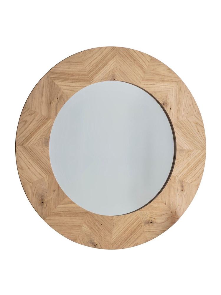 Gallery Home Wood Blyth Round Mirror - Image 2 of 3 Gallery Home Wood Blyth Round Mirror - Image 2 of 3