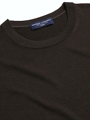 Charles Tyrwhitt Brown Pure Merino Crew Neck Jumper - Image 4 of 6