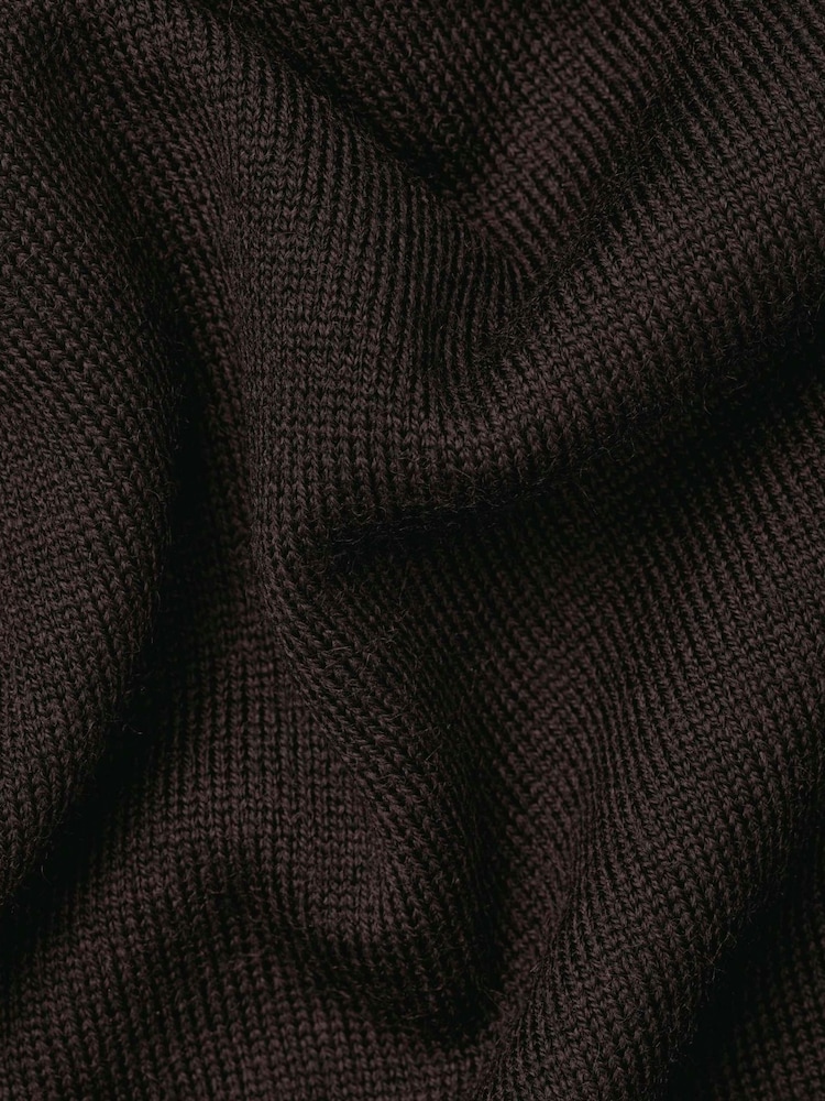 Charles Tyrwhitt Brown Pure Merino Crew Neck Jumper - Image 6 of 6