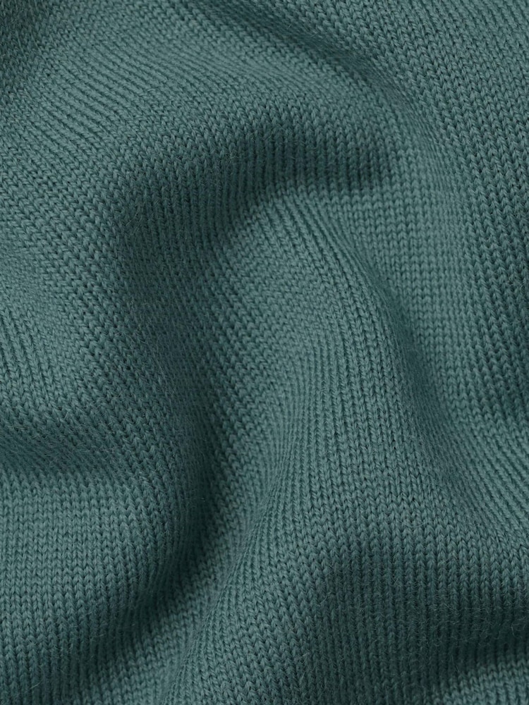 Charles Tyrwhitt Green Pure Merino V-Neck Jumper - Image 5 of 5