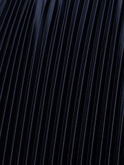 Adrianna Papell Blue Ponte Satin Pleat Dress - Image 6 of 6