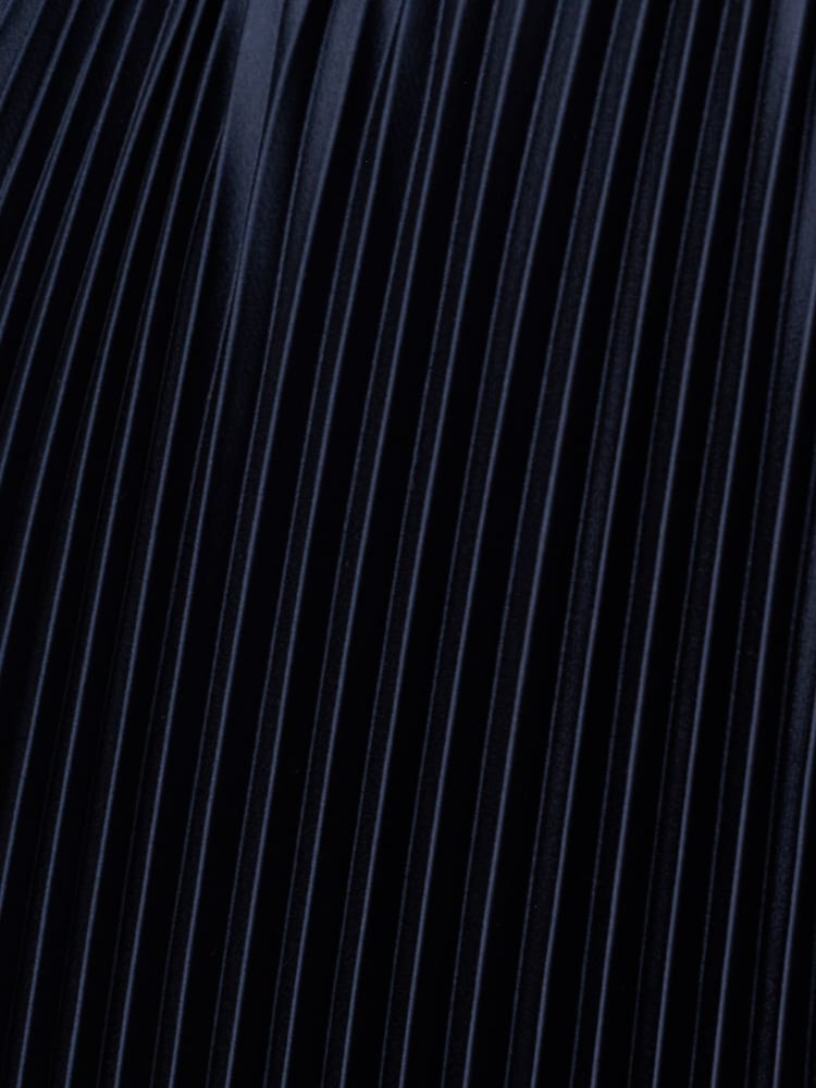 Adrianna Papell Blue Ponte Satin Pleat Dress - Image 6 of 6