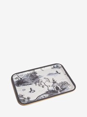 Rockett St George Black/Cream Willow Toile Wood Veneer Tray with Anti Slip Finish - Image 2 of 2