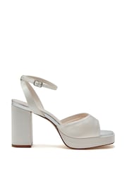Rainbow Club Natural Amy Ivory Wedding Satin Sandals - Image 2 of 5