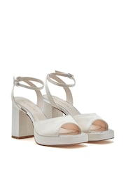Rainbow Club Natural Amy Ivory Wedding Satin Sandals - Image 5 of 5