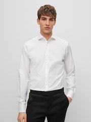 BOSS White Regular Fit Double Cuff Long Sleeve Shirt - Image 1 of 6