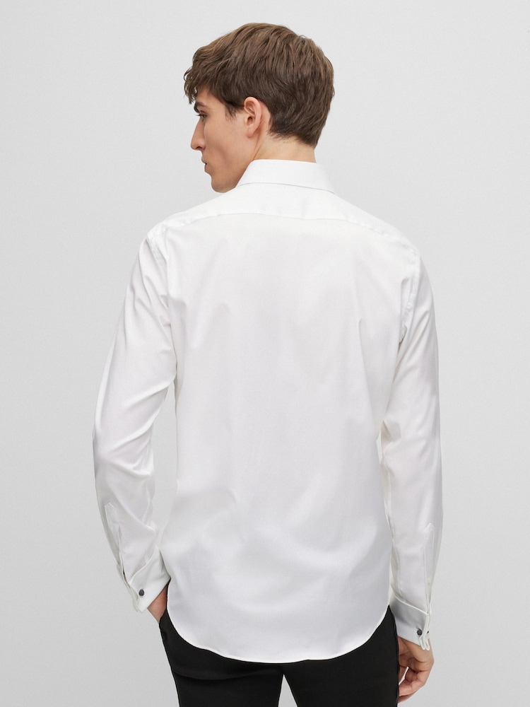 BOSS White Regular Fit Double Cuff Long Sleeve Shirt - Image 2 of 6