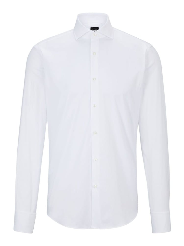 BOSS White Regular Fit Double Cuff Long Sleeve Shirt - Image 6 of 6 BOSS White Regular Fit Double Cuff Long Sleeve Shirt - Image 6 of 6