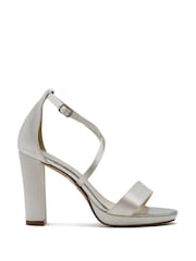 Rainbow Club Natural Nivana Ivory Wedding Satin Sandals - Image 2 of 5