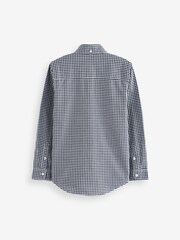 Navy Blue Gingham Long Sleeve Oxford Shirt (3-16yrs) - Image 2 of 5