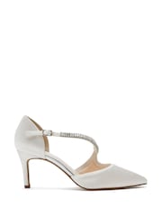 Rainbow Club Natural Raven Ivory Wedding Satin Court Shoes - Image 4 of 7