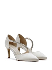 Rainbow Club Natural Raven Ivory Wedding Satin Court Shoes - Image 5 of 7