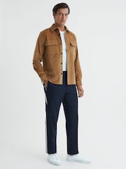 Reiss Navy Ossian Elasticated Side Stripe Trousers - Image 3 of 4