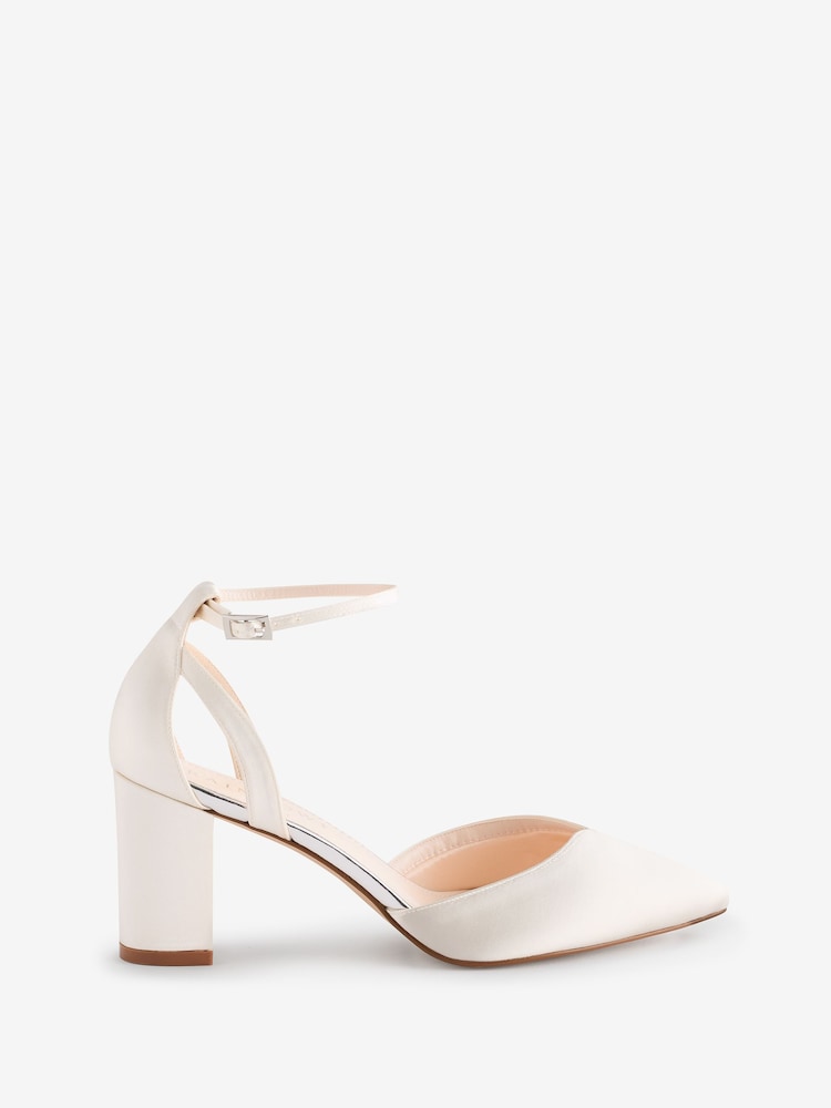 Rainbow Club Natural Bella Wide Fit Ivory Wedding Satin Shoes - Image 2 of 6