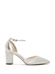 Rainbow Club Natural Bella Wide Fit Ivory Wedding Satin Shoes - Image 3 of 6