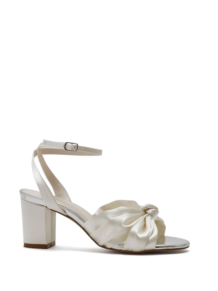 Rainbow Club Natural Thea Wide Fit Ivory Wedding Satin Sandals - Image 3 of 6