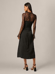 Adrianna Papell Black Combo Satin Ankle Dress - Image 2 of 6