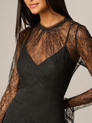 Adrianna Papell Black Combo Satin Ankle Dress - Image 5 of 6