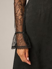 Adrianna Papell Black Combo Satin Ankle Dress - Image 6 of 6