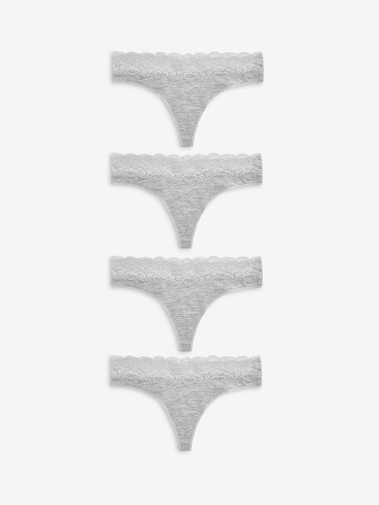Marl gris - Lot de 4 slips en dentelle - Image 4 of 5
