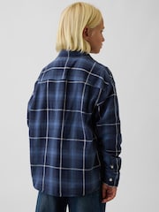 Gap Navy/Blue Relaxed Flannel Shirt (4-13yrs) - Image 2 of 5
