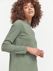 Khaki Green High Neck Long Sleeve Top - Image 3 of 5