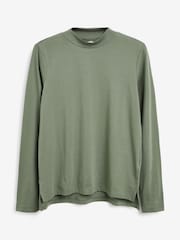 Khaki Green High Neck Long Sleeve Top - Image 5 of 5