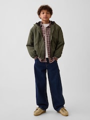 Gap Burgundy Check Relaxed Flannel Shirt (4-13yrs) - Image 3 of 5