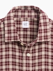 Gap Burgundy Check Relaxed Flannel Shirt (4-13yrs) - Image 5 of 5