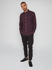 Threadbare Red 100% Cotton Long Sleeve Check Shirt - Image 3 of 4