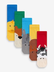 Farm Animals Print Cotton Rich Socks 5 Pack - Image 1 of 6