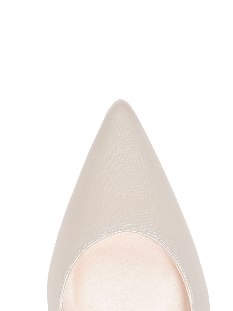 Rainbow Club Natural Morgan II Ivory Wedding Satin Court Shoes - Image 6 of 6