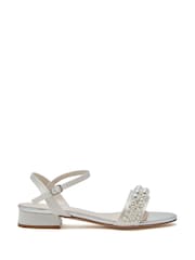 Rainbow Club Natural Kendall Ivory Wedding Satin Sandals - Image 2 of 5