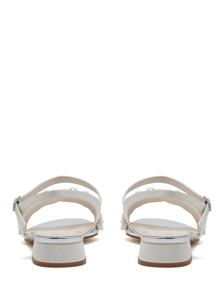 Rainbow Club Natural Kendall Ivory Wedding Satin Sandals - Image 3 of 5