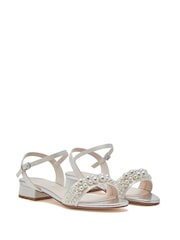 Rainbow Club Natural Kendall Ivory Wedding Satin Sandals - Image 4 of 5