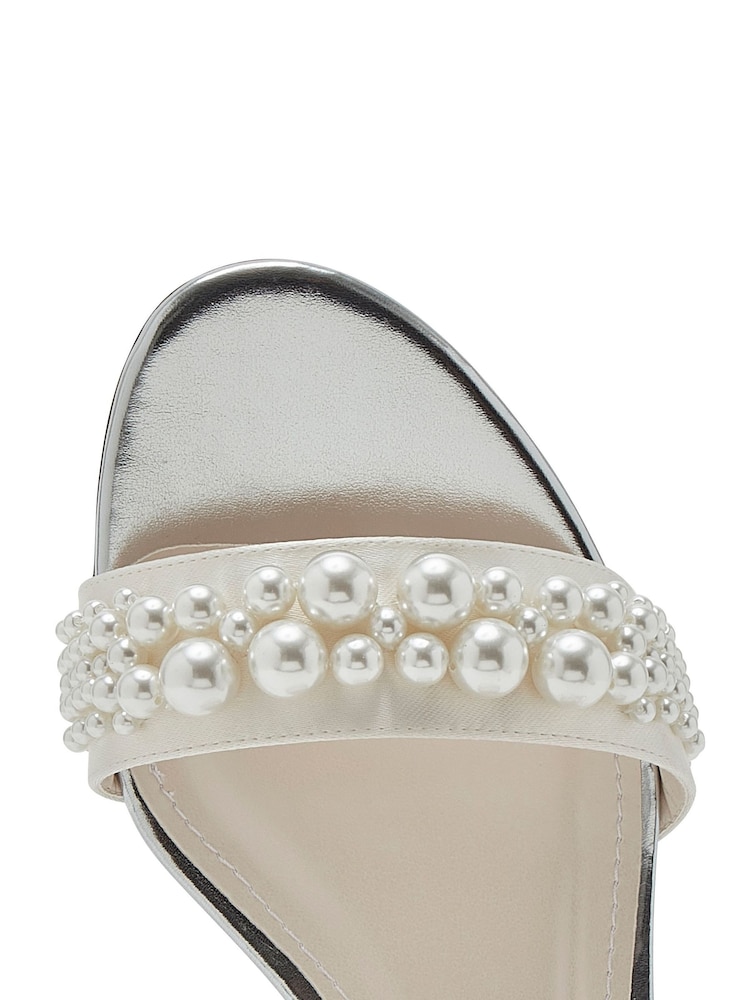 Rainbow Club Natural Kendall Ivory Wedding Satin Sandals - Image 5 of 5
