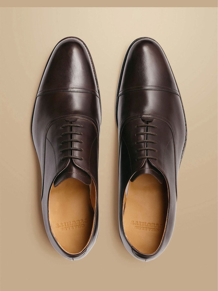 Charles Tyrwhitt Dark Brown Leather Oxford Shoes - Image 2 of 5 Charles Tyrwhitt Dark Brown Leather Oxford Shoes - Image 2 of 5